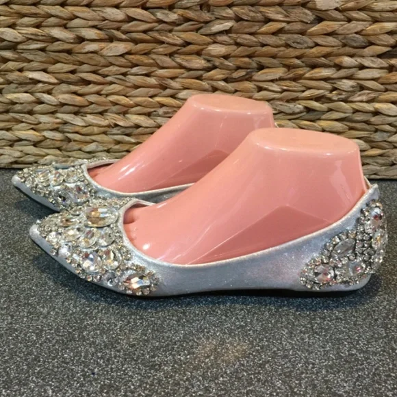 Elegant Silver Embellished Flats - Picture 8 of 16